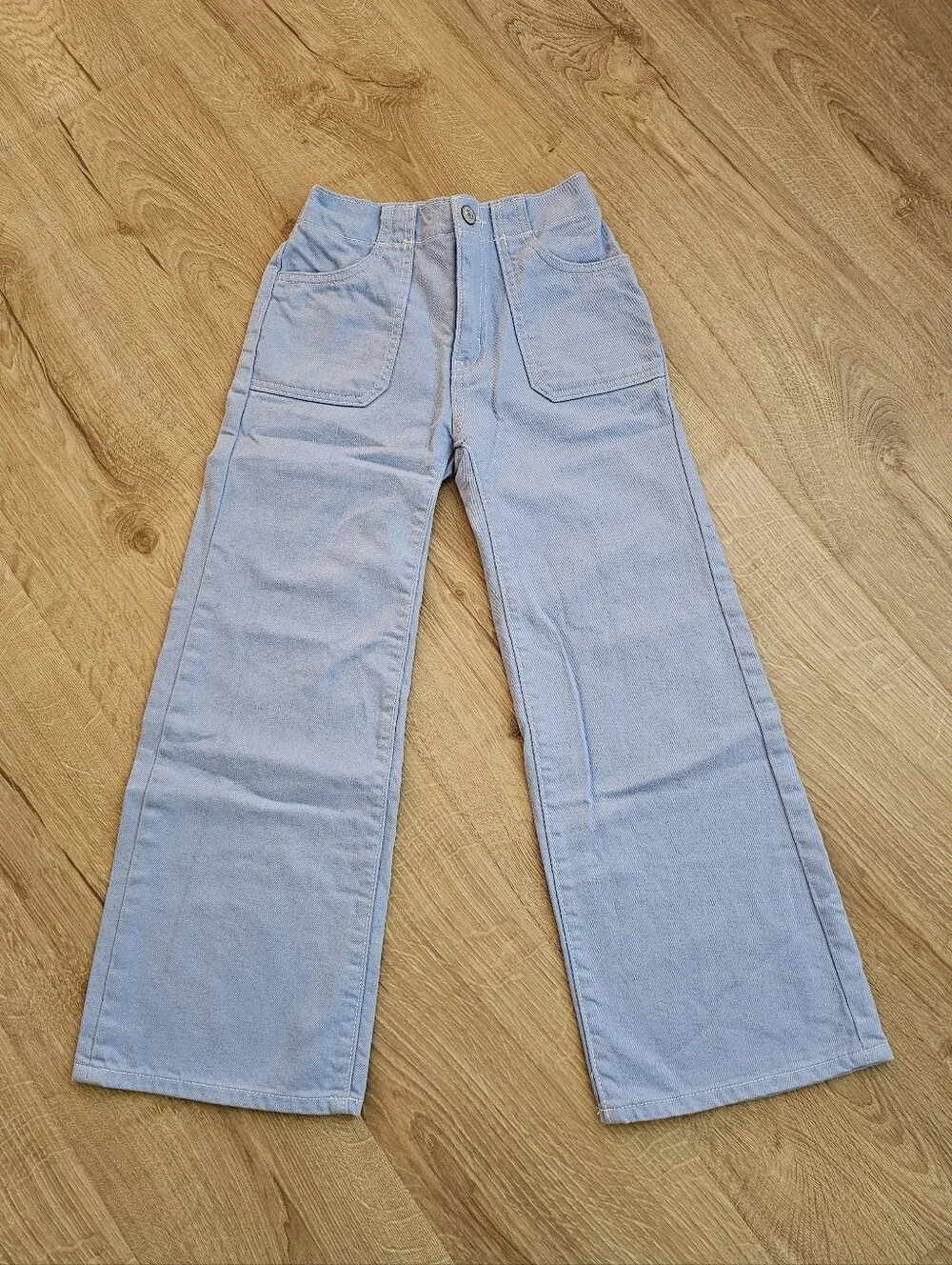 Old Navy Light Blue Wide-Leg Jeans with Patch Pockets Size M(8) Girl